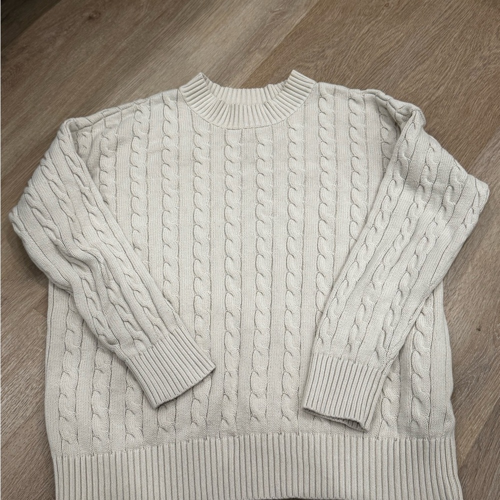 GAP Teen Ribbed Knit Sweater in Cream